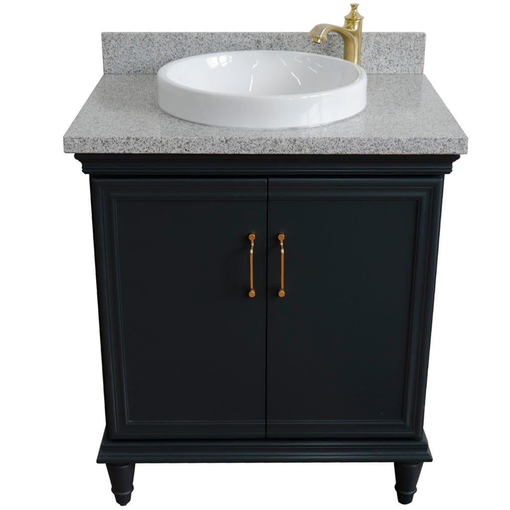 Bellaterra Forli 31" Single Vanity, Dark Gray, Gray Granite Top/Round Sink