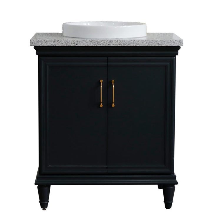 Bellaterra Forli 31" Single Vanity, Dark Gray, Gray Granite Top/Round Sink