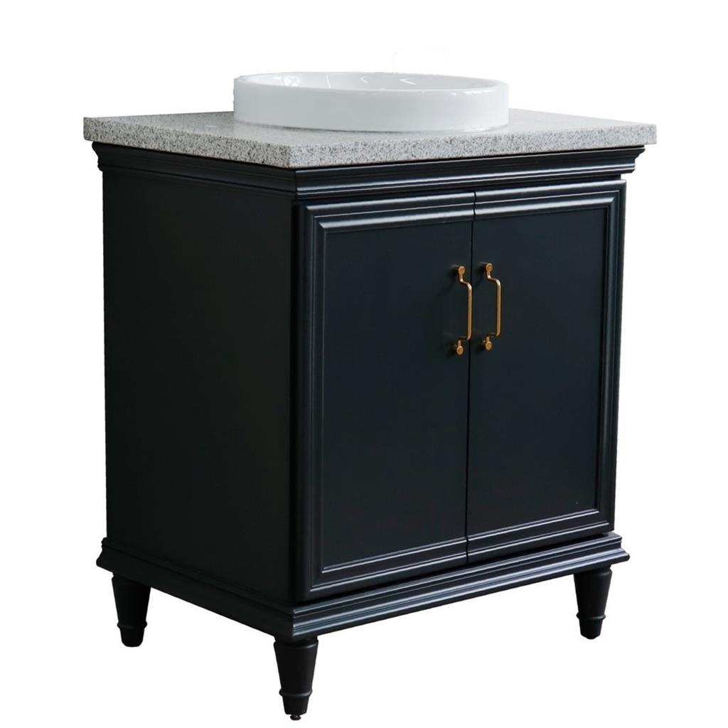 Bellaterra Forli 31" Single Vanity, Dark Gray, Gray Granite Top/Round Sink