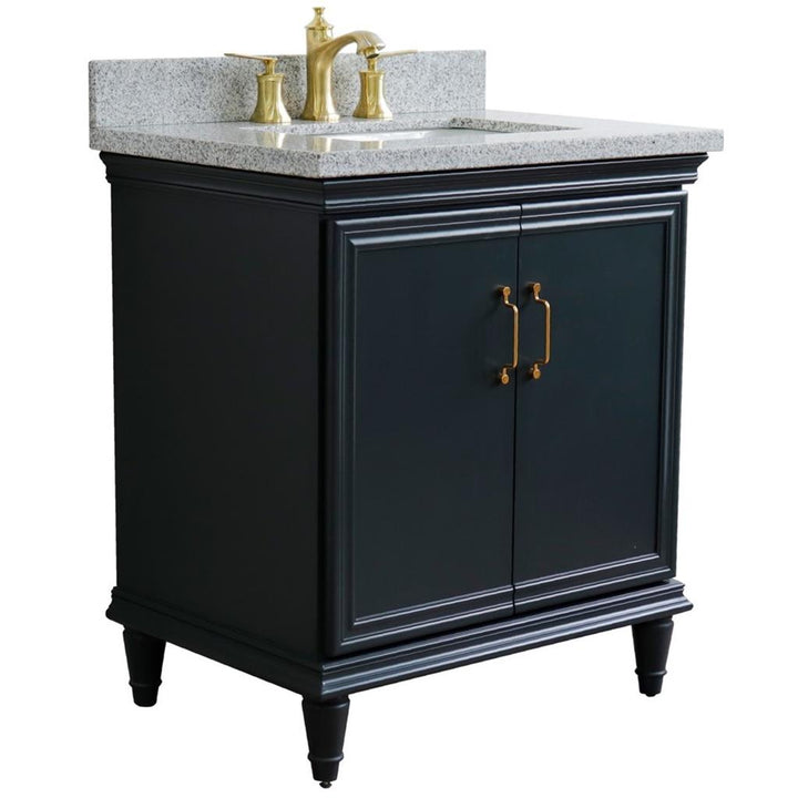 Bellaterra Forli 31" Single Vanity, Dark Gray, Gray Granite Top/Rectangle Sink