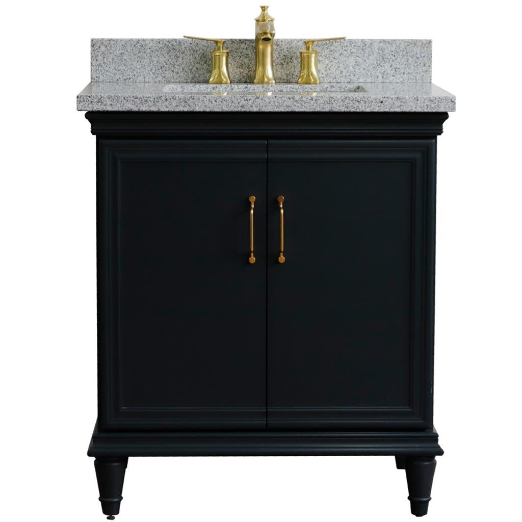 Bellaterra Forli 31" Single Vanity, Dark Gray, Gray Granite Top/Rectangle Sink