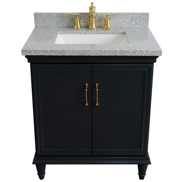 Bellaterra Forli 31" Single Vanity, Dark Gray, Gray Granite Top/Rectangle Sink