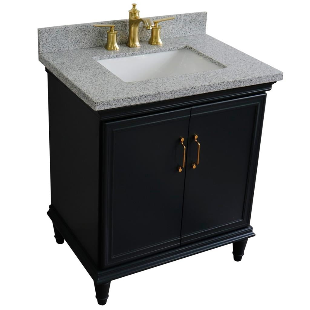 Bellaterra Forli 31" Single Vanity, Dark Gray, Gray Granite Top/Rectangle Sink