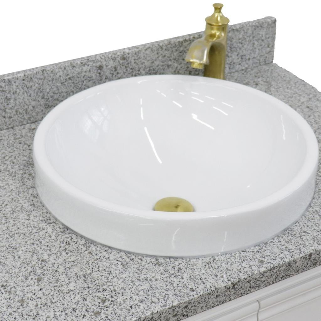 Bellaterra Forli 31" Single Vanity, White, Gray Granite Top/Round Sink