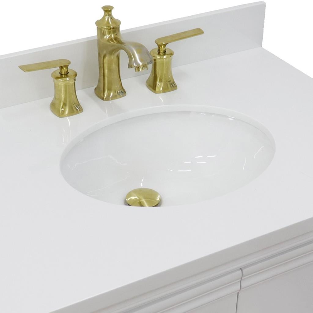 Bellaterra Forli 31" Single Vanity, White, White Quartz Top/Oval Sink