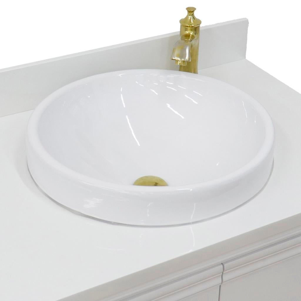 Bellaterra Forli 31" Single Vanity, White, White Quartz Top/Round Sink