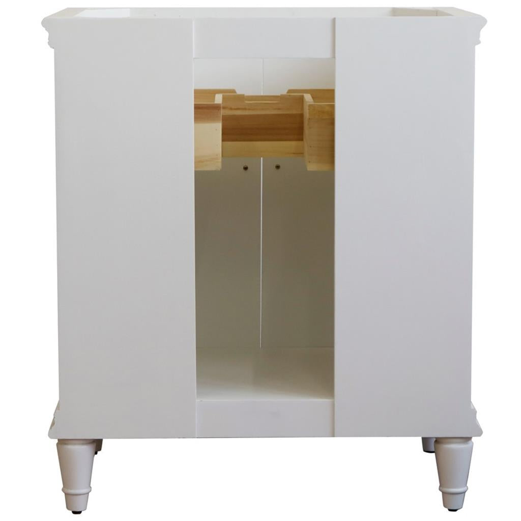 Bellaterra Forli 31" Single Vanity, White, White Carrara Marble Top/Rectangle Sink