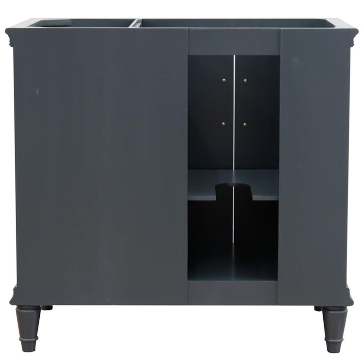 Bellaterra Forli 37" Single Vanity, Dark Gray, Black Galaxy Granite Top/Oval Sink, Left Door/Left Sink