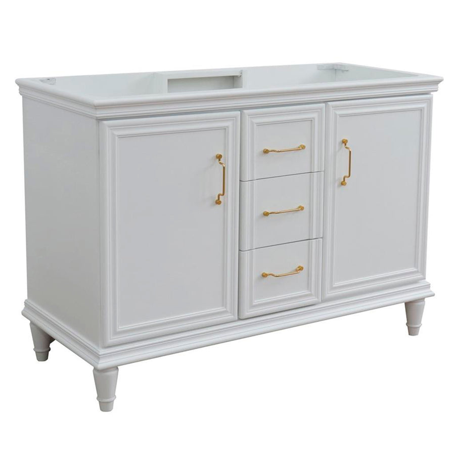 Bellaterra Home Forli 48" White Double Vanity, Cabinet Only Cabinet Only (No Top)#top-options_cabinet-only-(no-top)