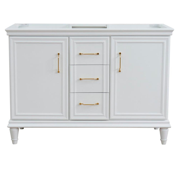 Bellaterra Forli 48" Double Vanity, White, Cabinet Only