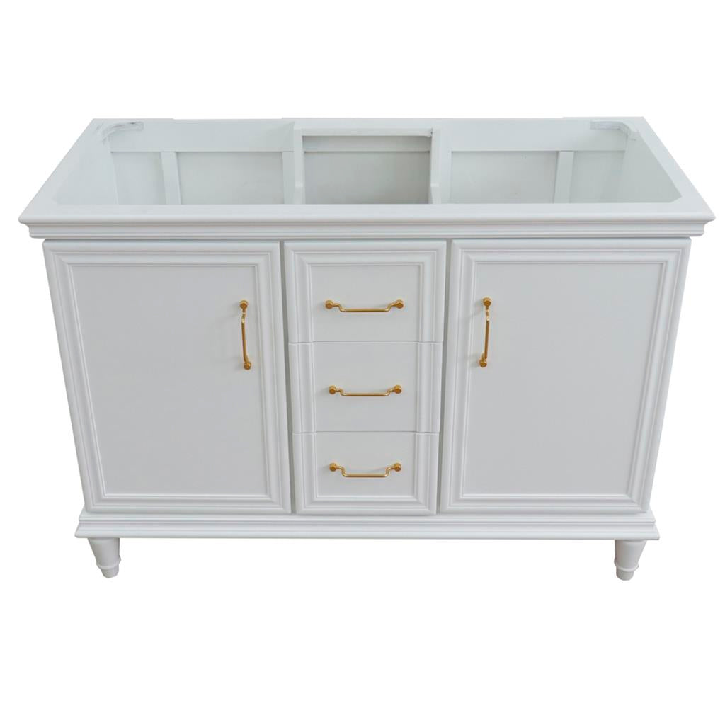 Bellaterra Forli 48" Double Vanity, White, Cabinet Only