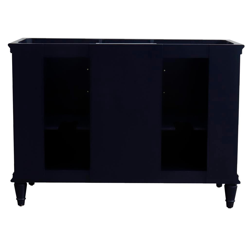 Bellaterra Forli 49" Double Vanity, Blue, Black Galaxy Granite Top/Rectangle Sink