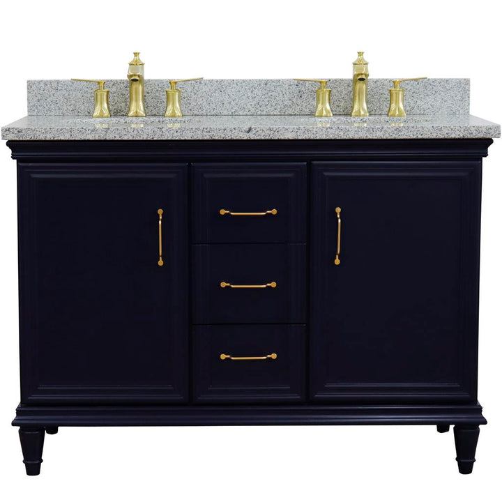 Bellaterra Forli 49" Double Vanity, Blue, Gray Granite Top/Oval Sink