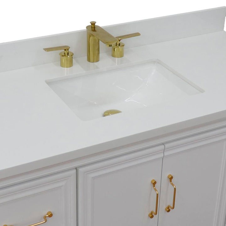 Bellaterra Forli 49" Single Vanity, White, White Quartz Top/Rectangle Sink