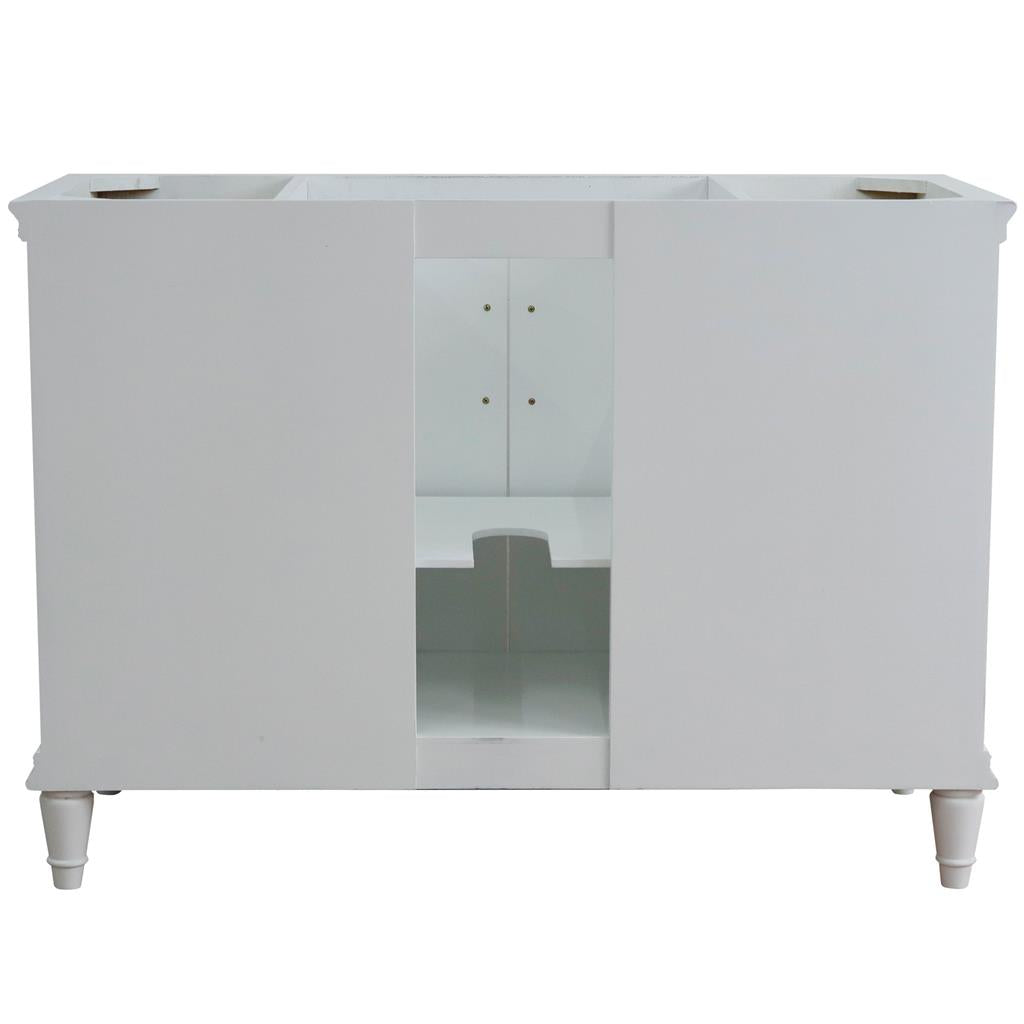 Bellaterra Forli 49" Single Vanity, White, White Carrara Marble Top/Round Sink