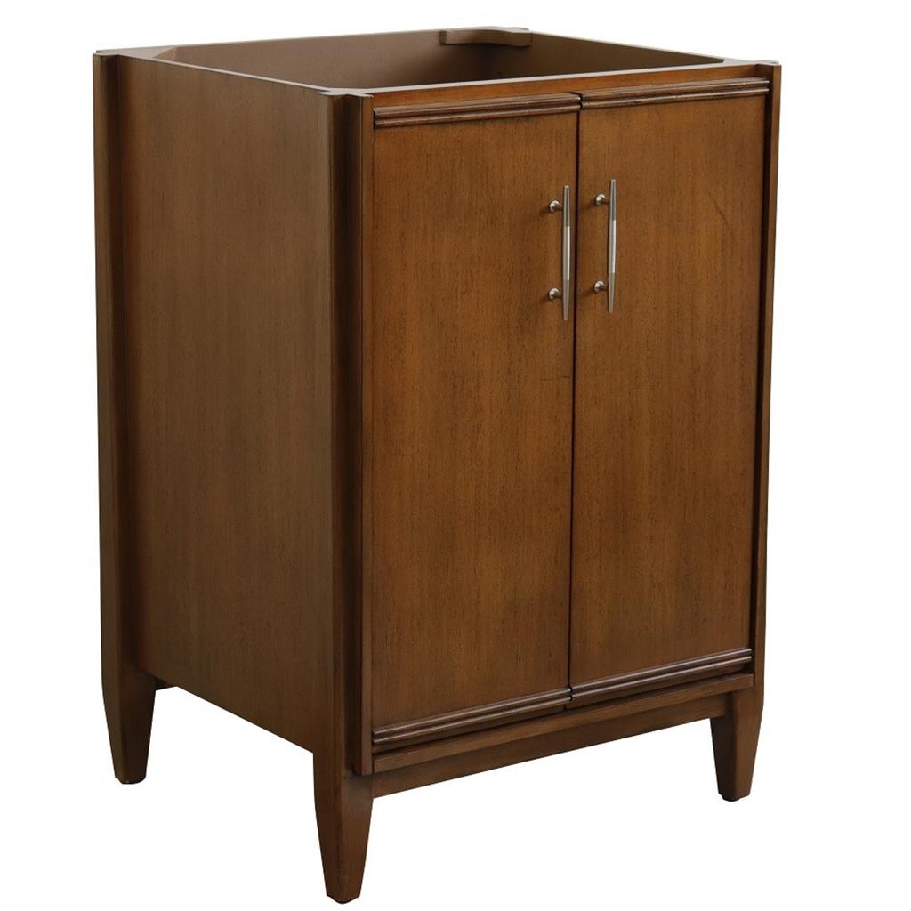 Bellaterra MCM 24" Single Vanity, Walnut, Cabinet Only