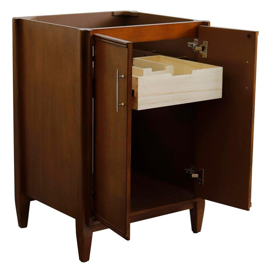 Bellaterra Home MCM 24" Walnut Vanity, Cabinet Only Cabinet Only (No Top)#top-options_cabinet-only-(no-top)