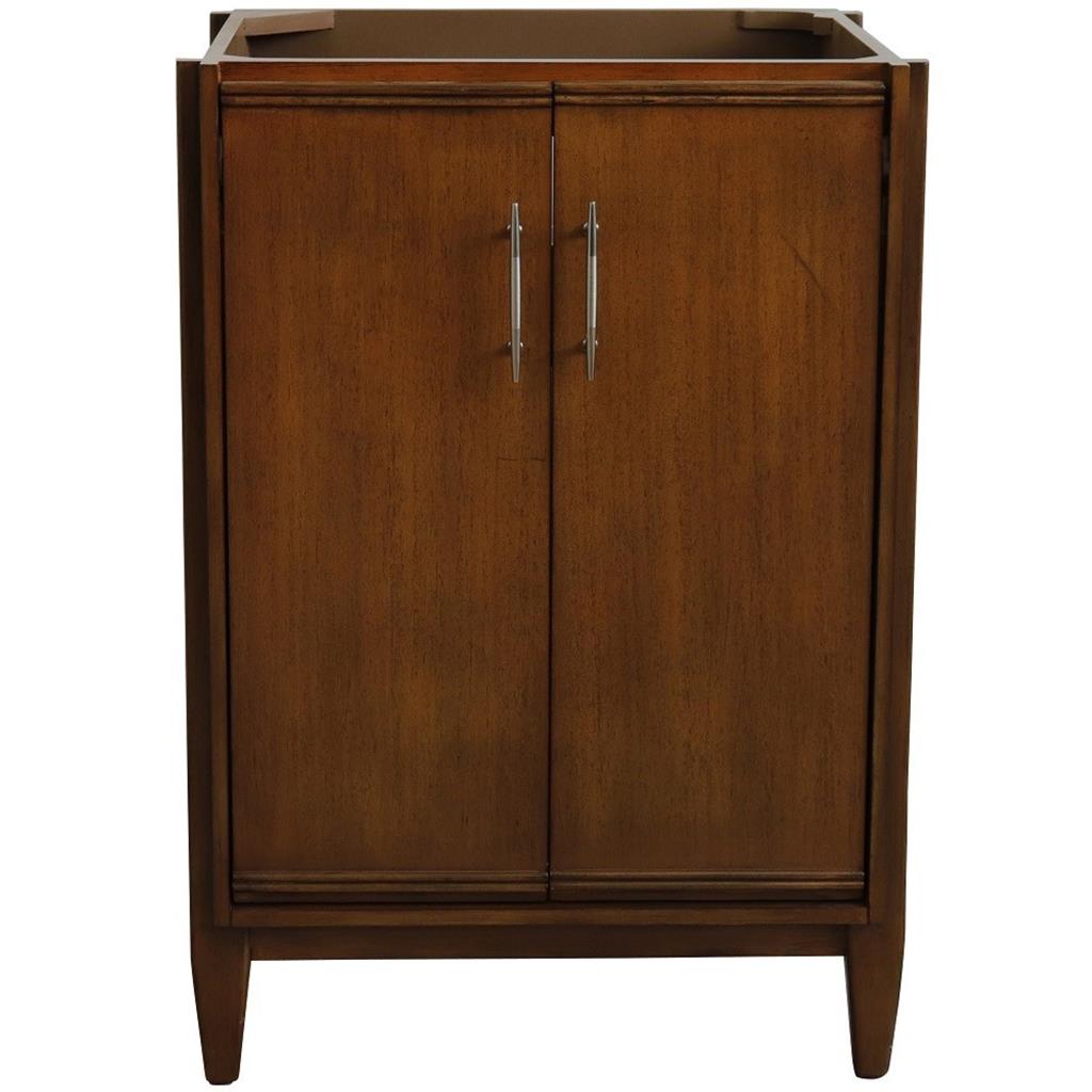 Bellaterra MCM 24" Single Vanity, Walnut, Cabinet Only