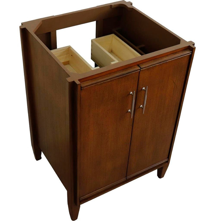 Bellaterra MCM 24" Single Vanity, Walnut, Cabinet Only