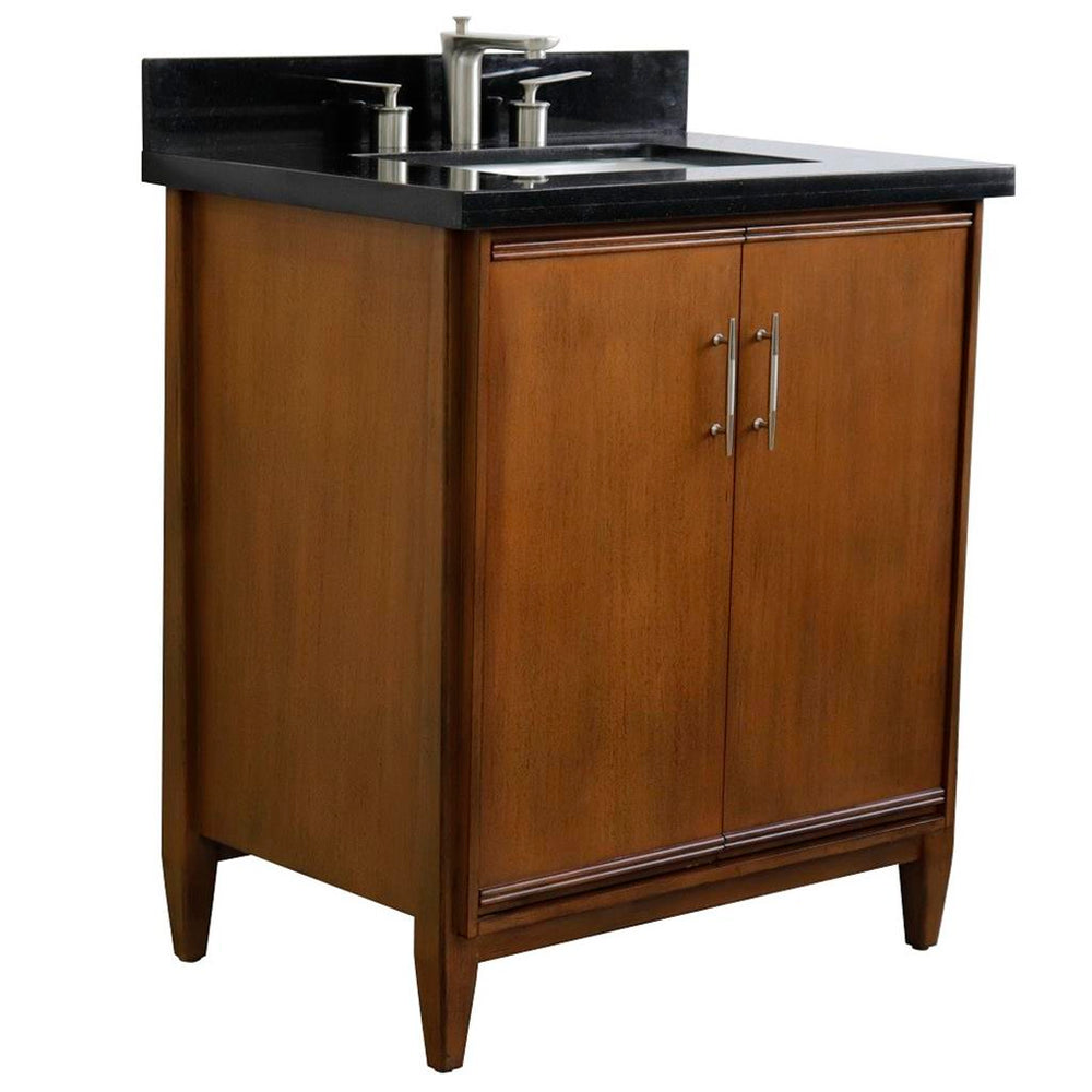 Bellaterra Home MCM 30" Walnut Vanity, Rectangle Sink Black Galaxy Granite#top-options_black-galaxy-granite