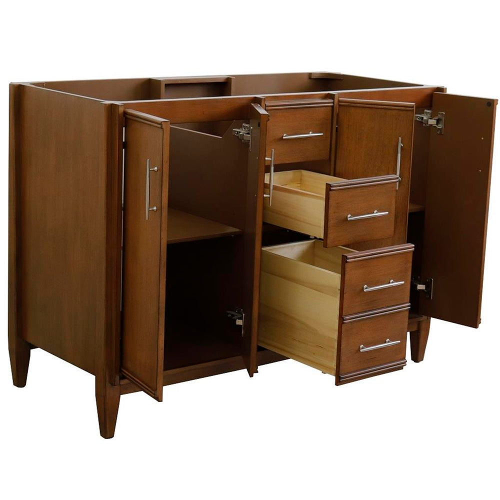 Bellaterra Home MCM 48" Walnut Double Vanity, Cabinet Only Cabinet Only (No Top)#top-options_cabinet-only-(no-top)