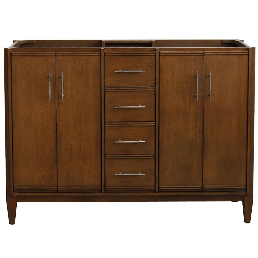 Bellaterra MCM 48" Double Vanity, Walnut, Cabinet Only