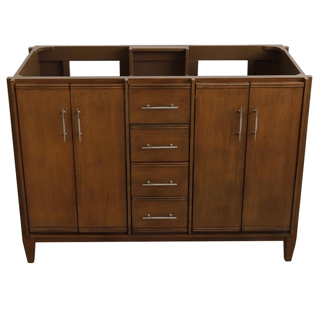 Bellaterra MCM 48" Double Vanity, Walnut, Cabinet Only