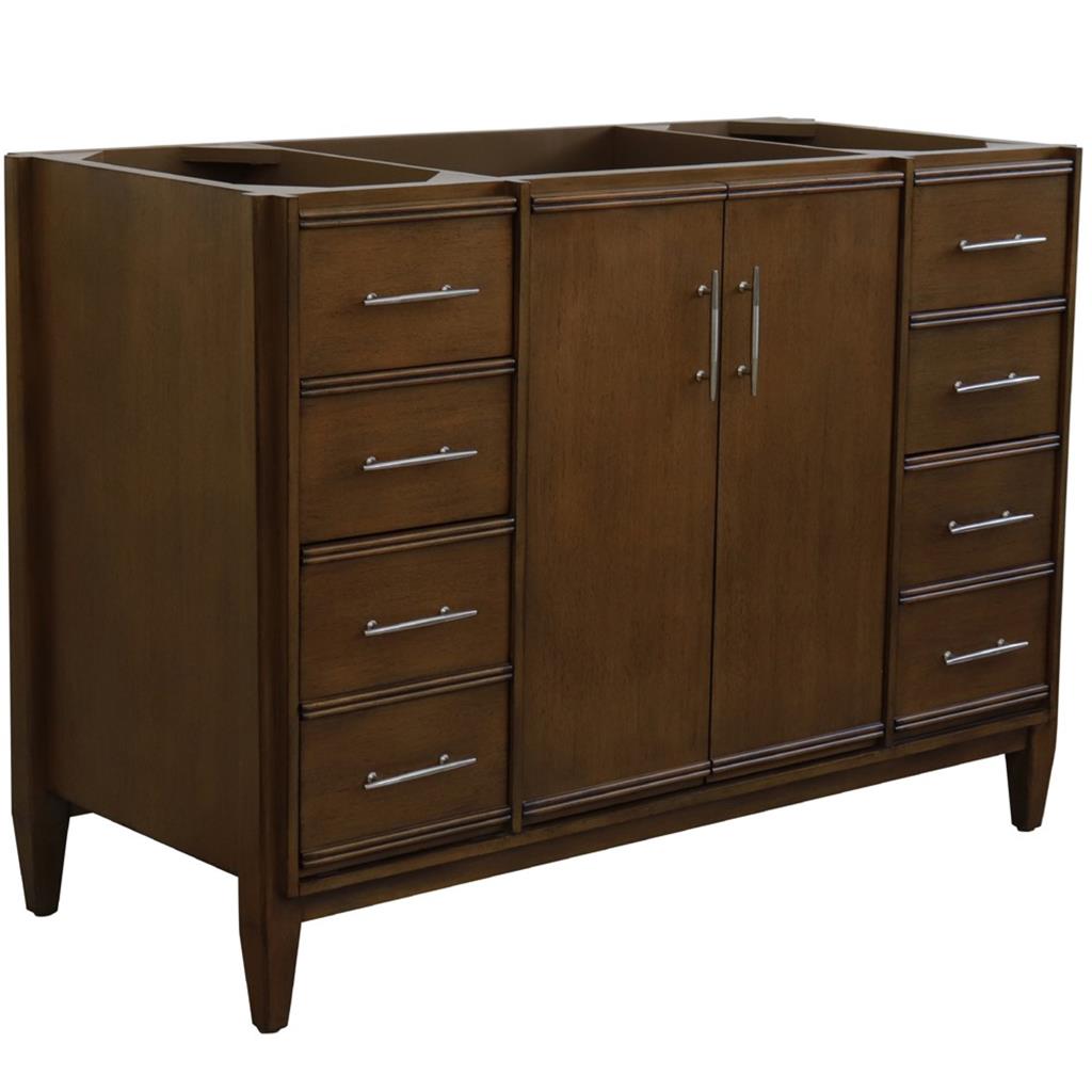 Bellaterra MCM 48" Single Vanity, Walnut, Cabinet Only