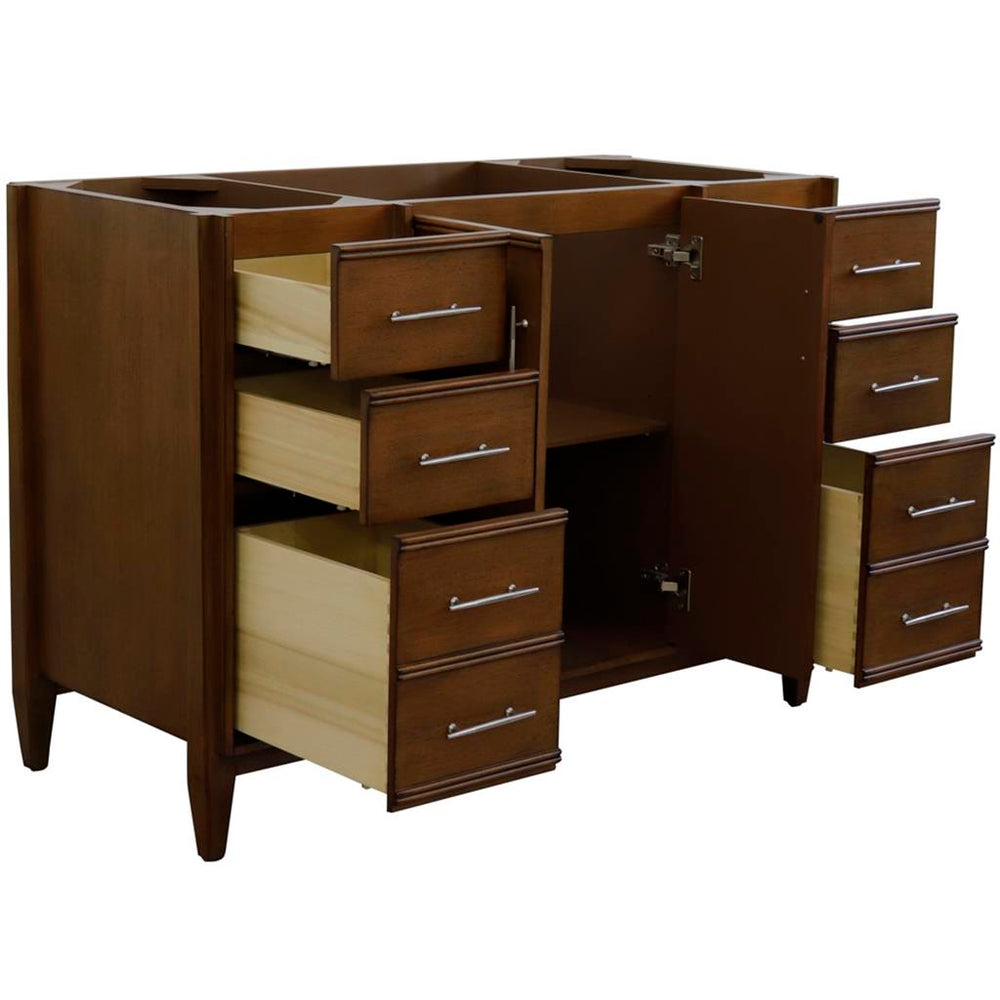 Bellaterra Home MCM 48" Walnut Vanity, Cabinet Only Cabinet Only (No Top)#top-options_cabinet-only-(no-top)