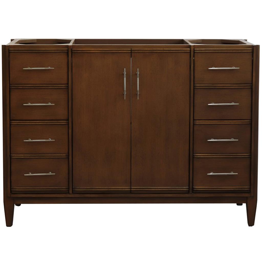 Bellaterra MCM 48" Single Vanity, Walnut, Cabinet Only