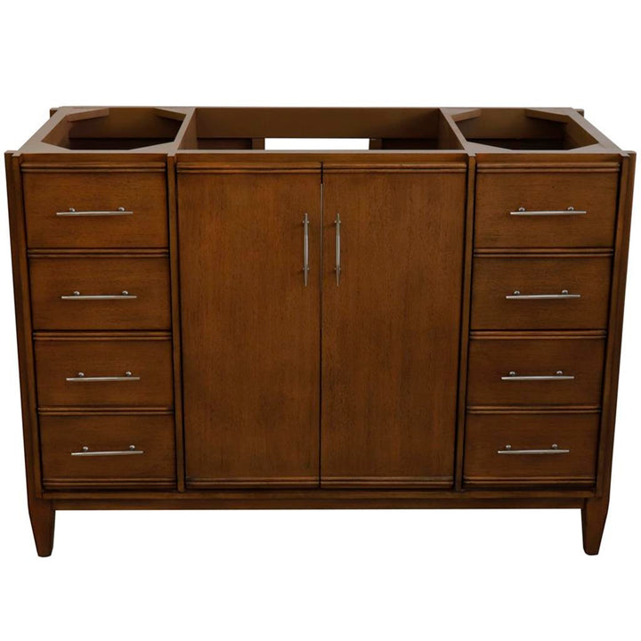 Bellaterra MCM 48" Single Vanity, Walnut, Cabinet Only