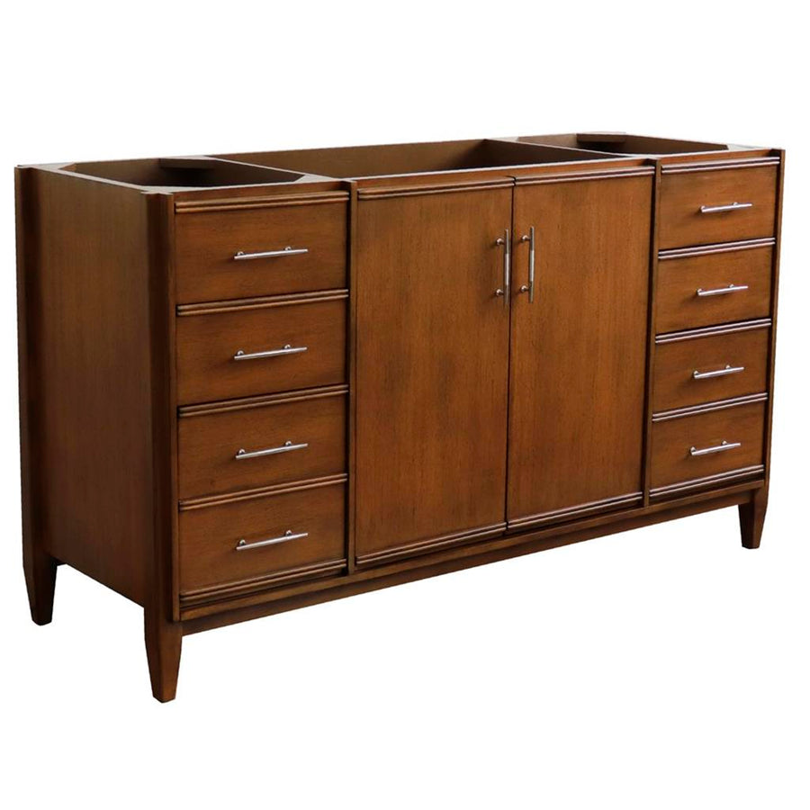 Bellaterra Home MCM 60" Walnut Vanity, Cabinet Only Cabinet Only (No Top)#top-options_cabinet-only-(no-top)