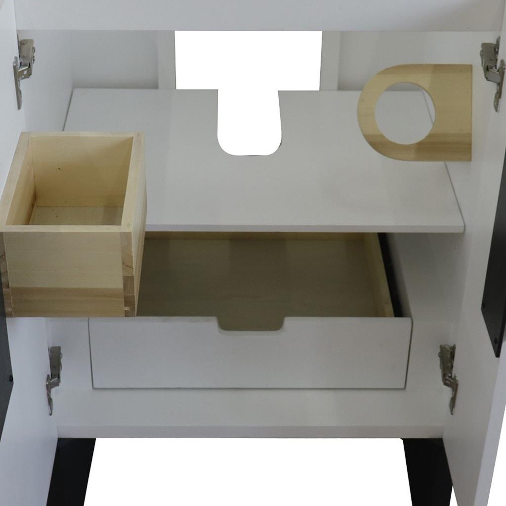 Bellaterra Home Kolb 25" Single Sink Vanity, White, Rectangle Sink, Black Galaxy Granite Top#top-options_black-galaxy-granite-top