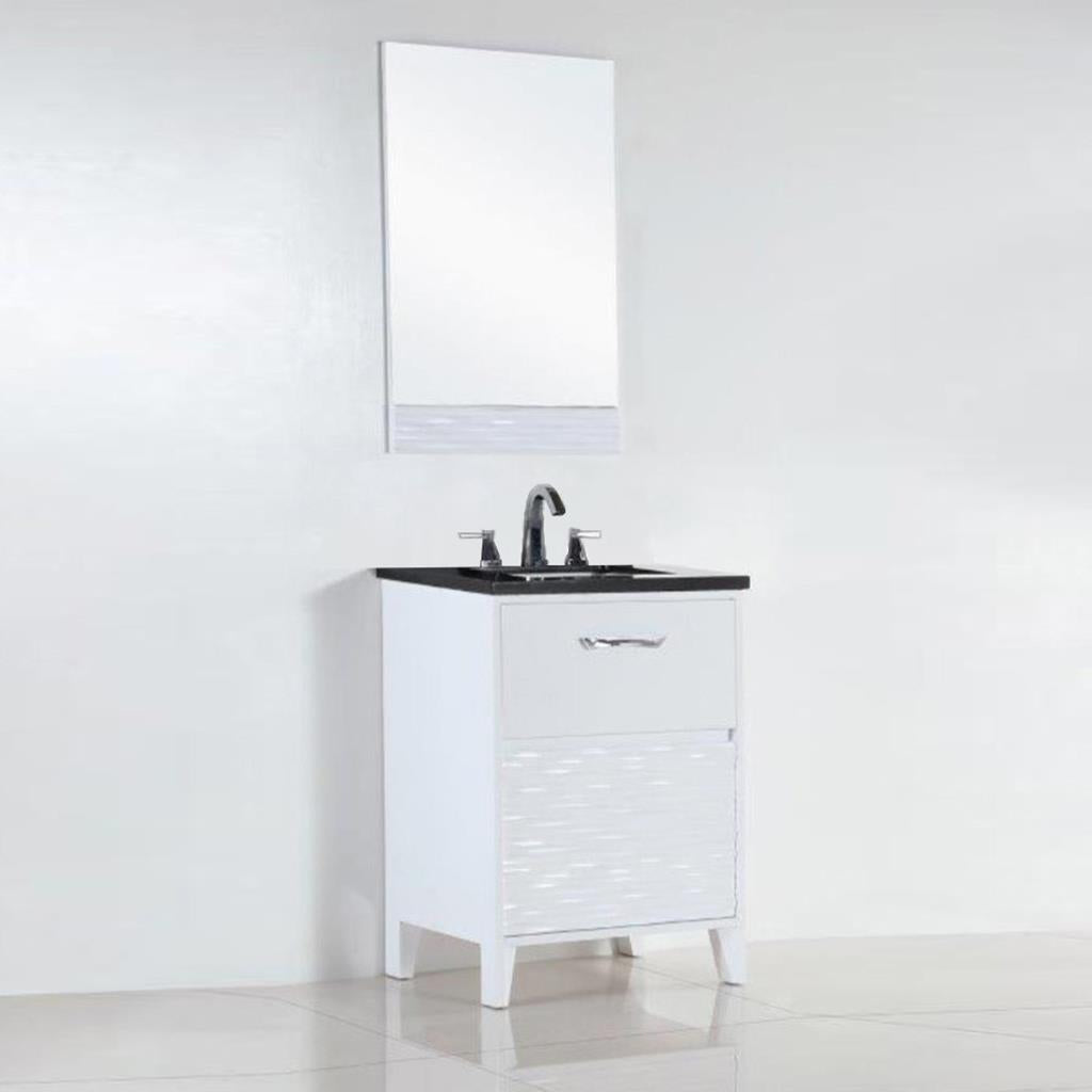 Bellaterra Modern 24" Single Vanity, Black Galaxy Granite Top