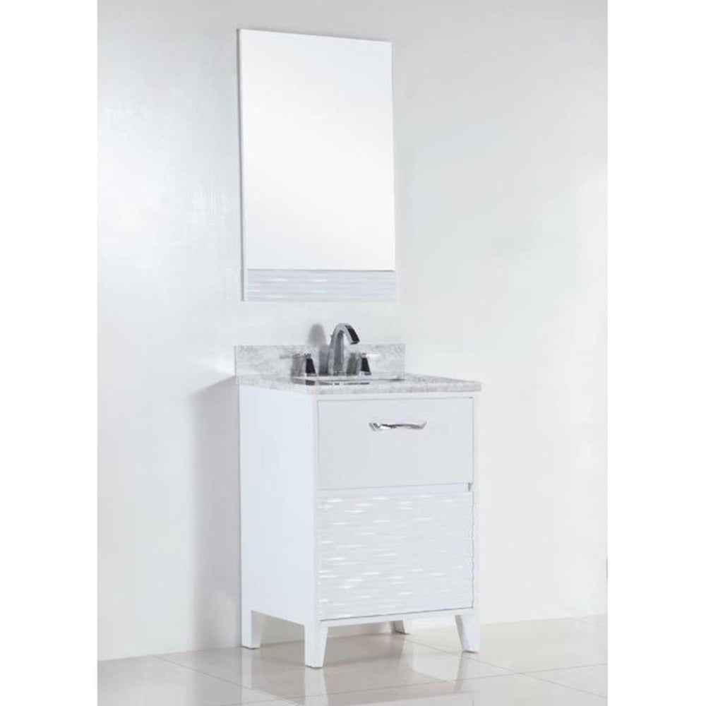 Bellaterra Modern 24" Single Vanity, White Carrara Top