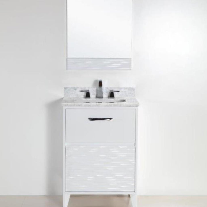 Bellaterra Modern 24" Single Vanity, White Carrara Top