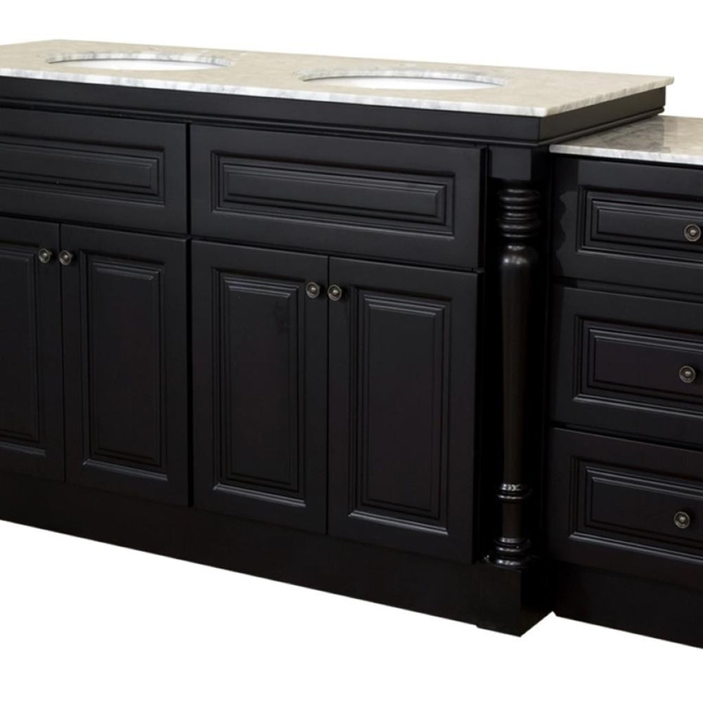 Bellaterra Natural 93" Double Vanity, Dark Mahogany