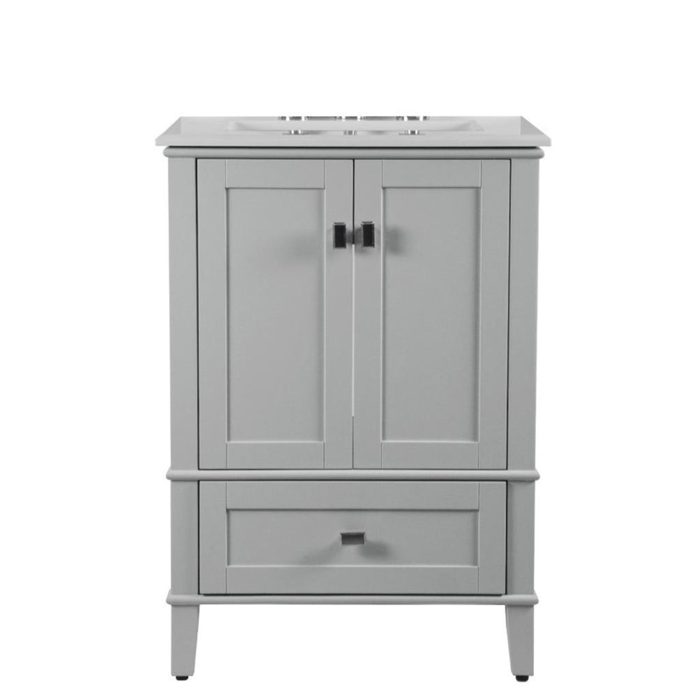 Bellaterra Aurora 25" Single Vanity, Light Gray, Quartz Top