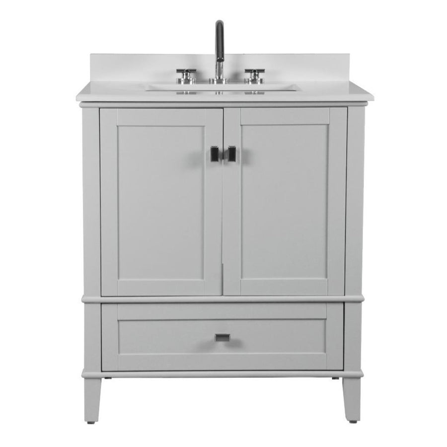 Bellaterra Aurora 31" Single Vanity, Light Gray, Quartz Top