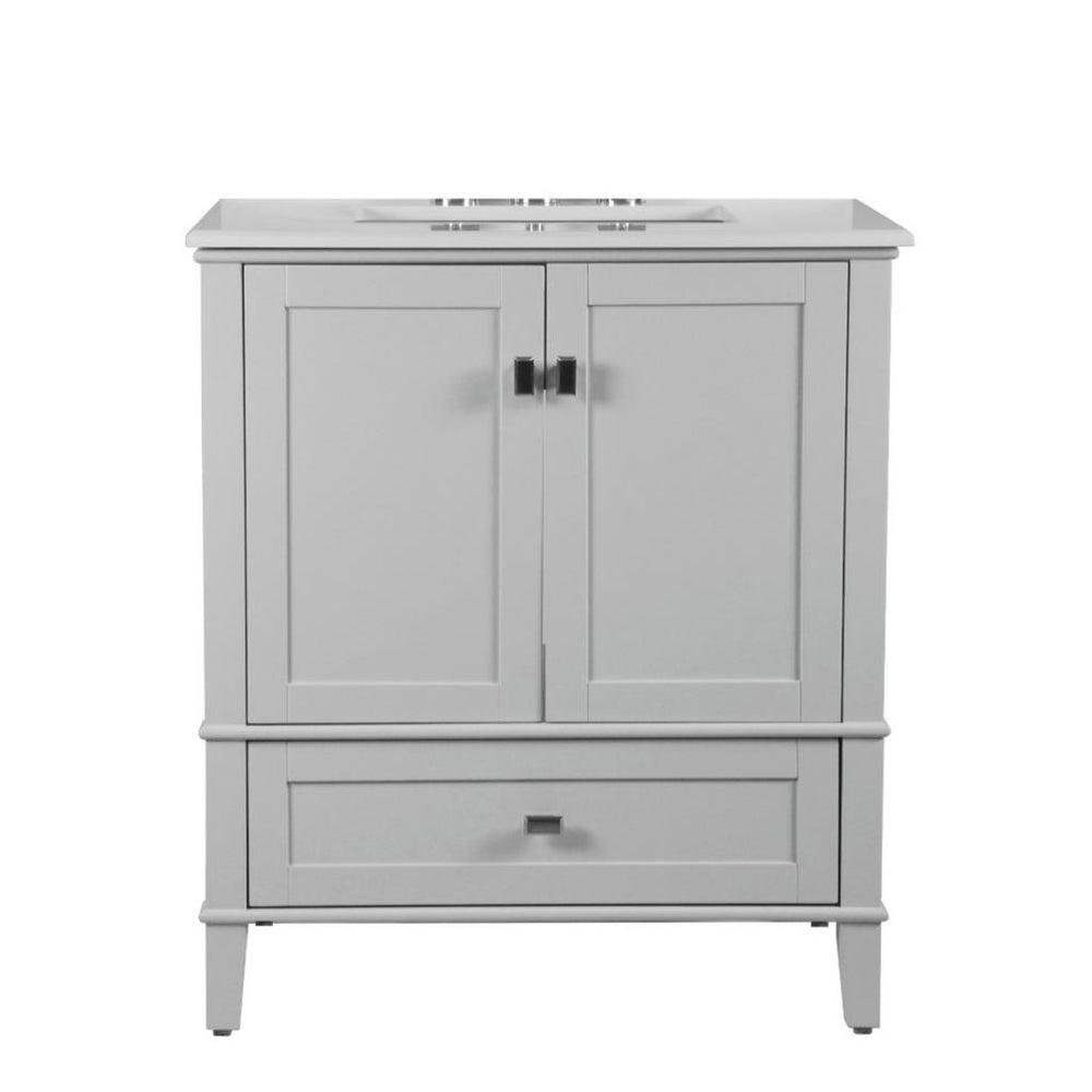 Bellaterra Aurora 31" Single Vanity, Light Gray, Quartz Top