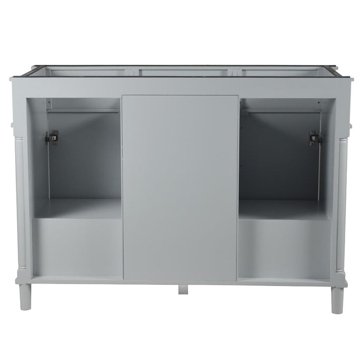 Bellaterra Napa 48" Double Vanity, Light Gray, White Carrra Marble Top