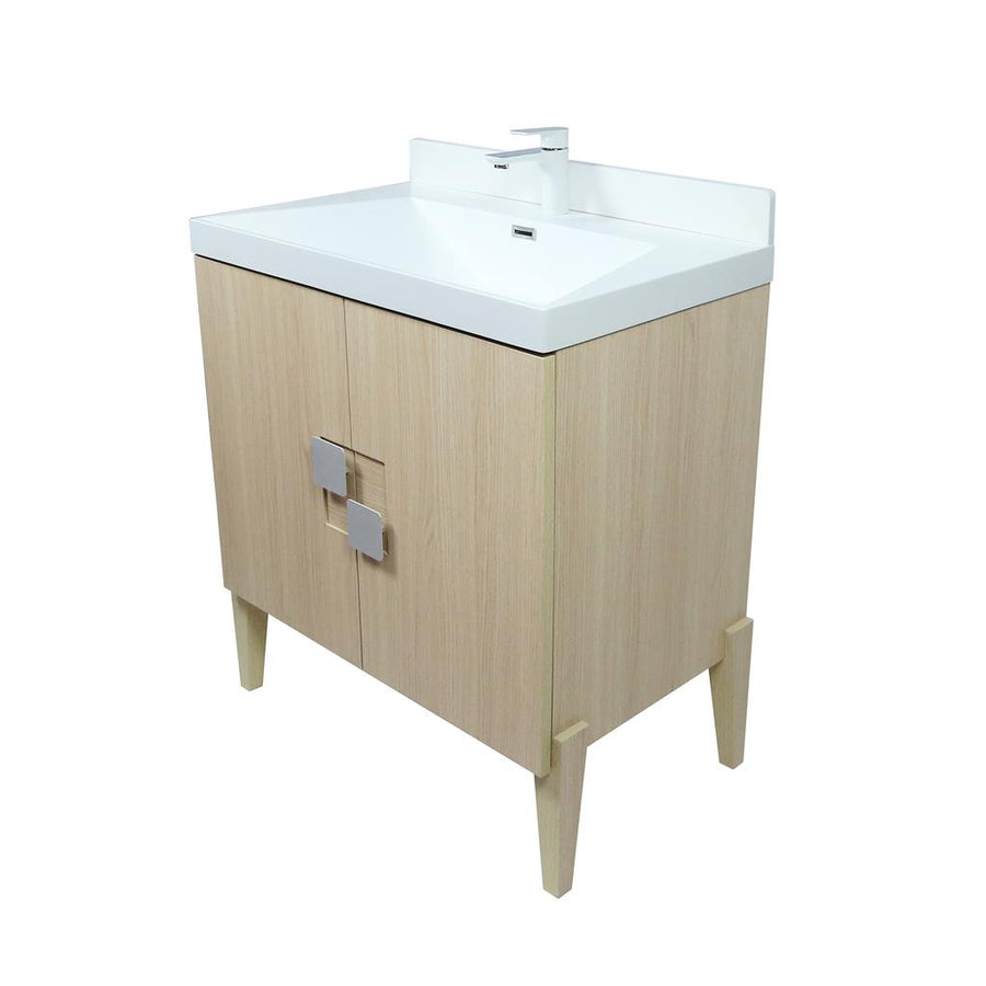 Bellaterra Aria 31.5" Single Vanity, Neutral, White Ceramic Top