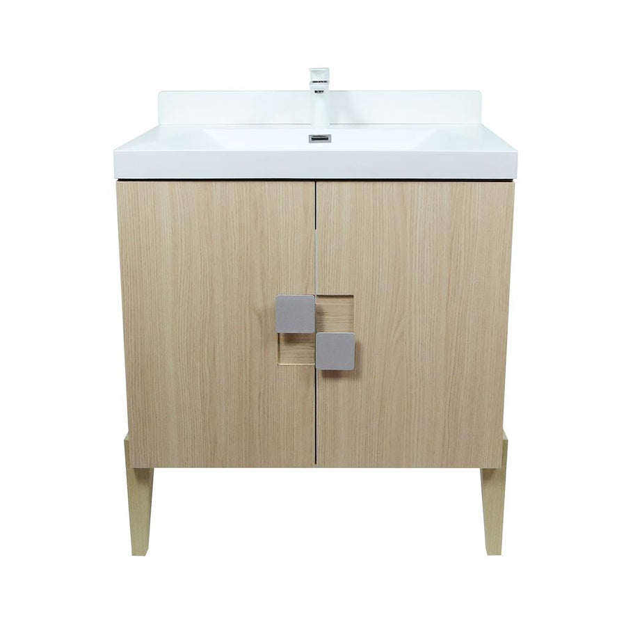 Bellaterra Aria 31.5" Single Vanity, Neutral, White Ceramic Top