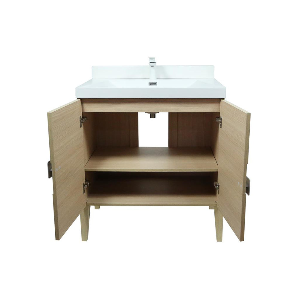 Bellaterra Aria 31.5" Single Vanity, Neutral, White Ceramic Top