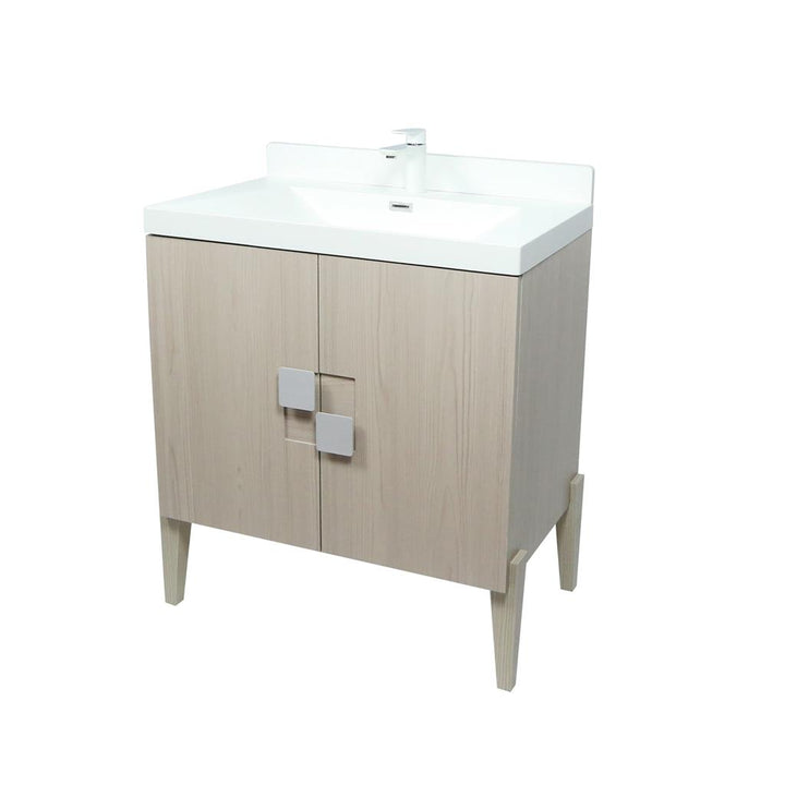 Bellaterra Aria 31.5" Single Vanity, Light Gray, White Ceramic Top