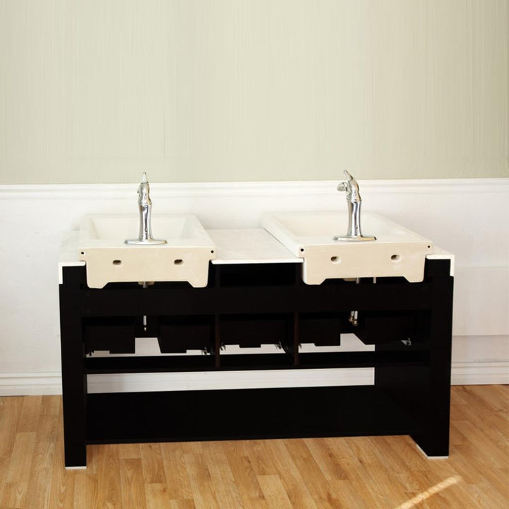 Bellaterra Carina 57.75" Double Vanity, Black