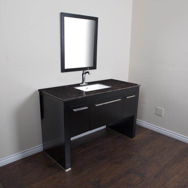 Bellaterra Amelia 55.3" Single Vanity, Black, Tan Brown