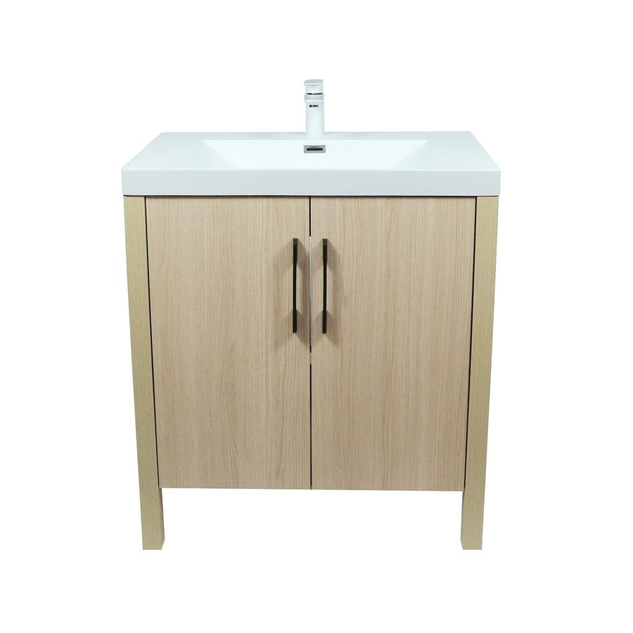 Bellaterra Aldo 31.5" Single Vanity, Neutral, White Ceramic Top