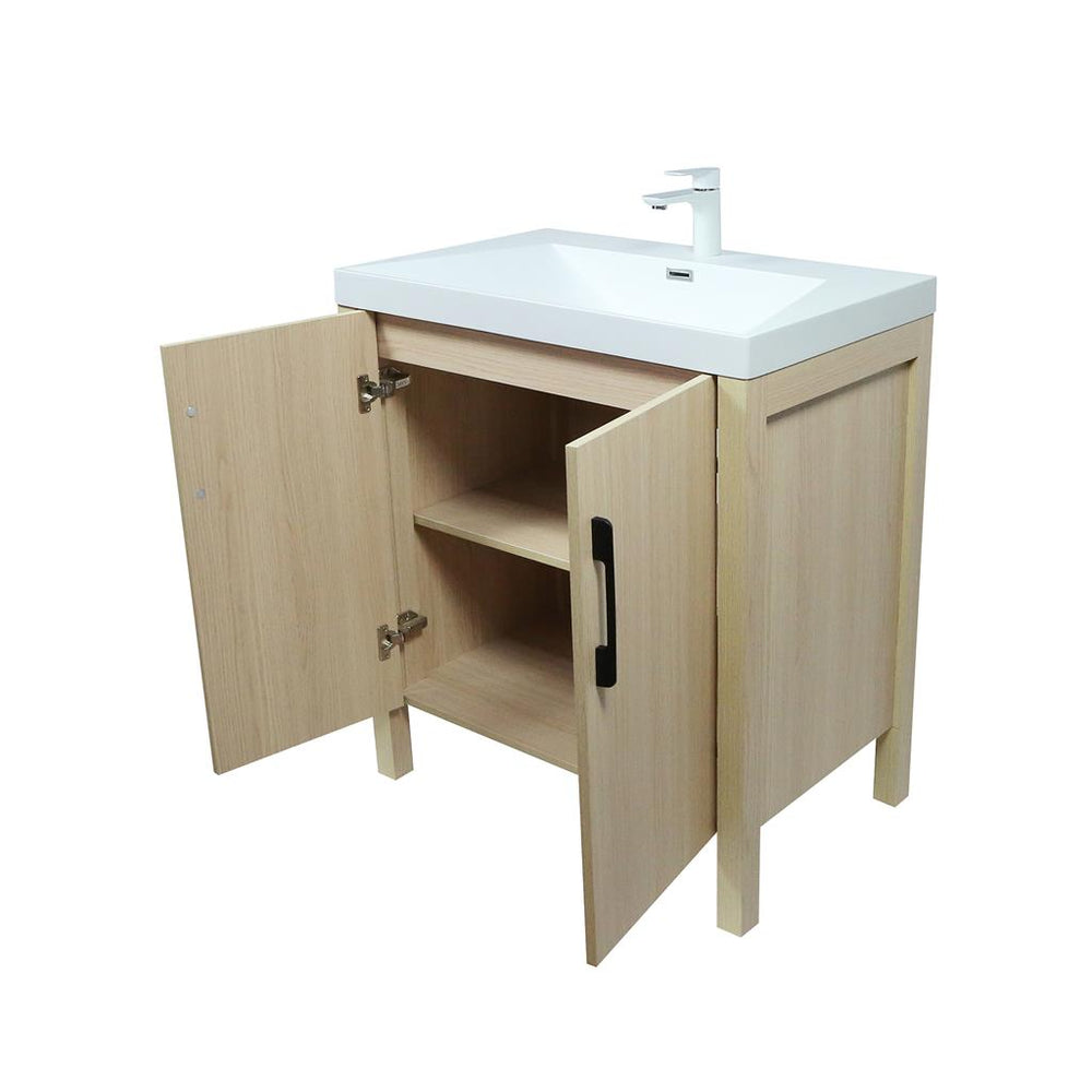 Bellaterra Aldo 31.5" Single Vanity, Neutral, White Ceramic Top