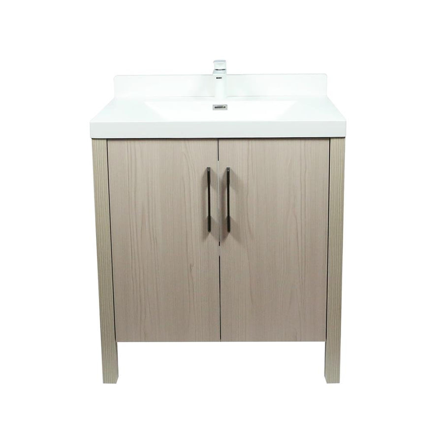 Bellaterra Aldo 31.5" Single Vanity, Light Gray, White Ceramic Top